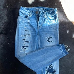 American Eagle Ripped Crop Jean 00 Regular